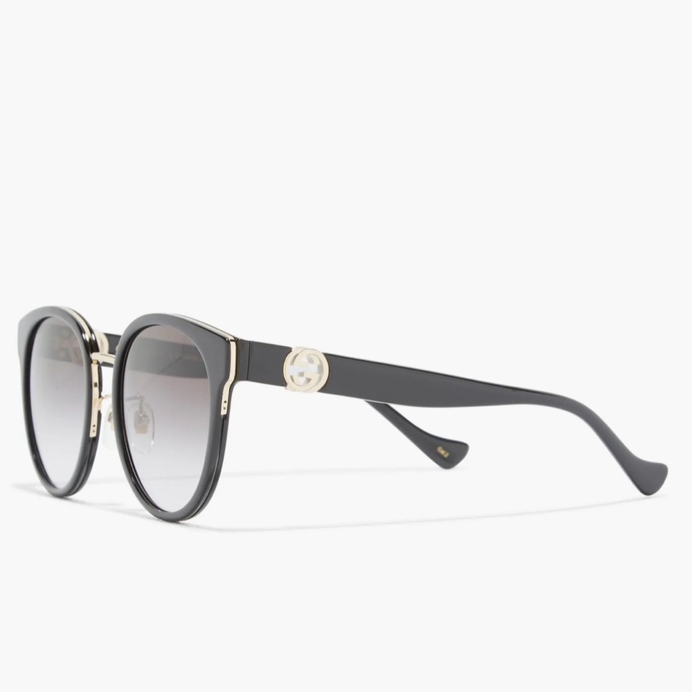 New Gucci GG1027SK 006 Sunglasses Black/Gold/Grey Smoke Gradient Lenses 56mm - Picture 15 of 16